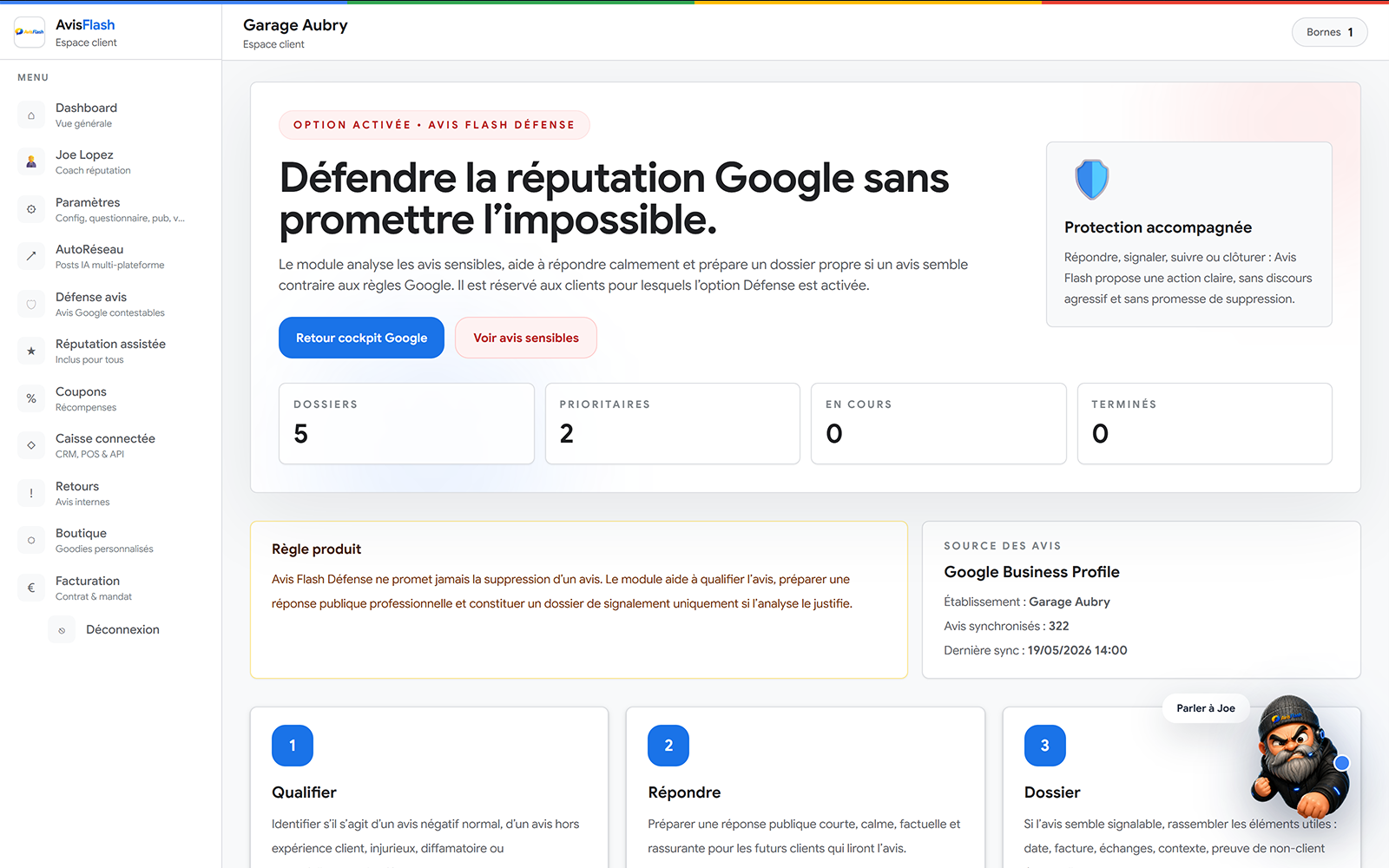Capture écran Médiation avis négatifs Avis Flash