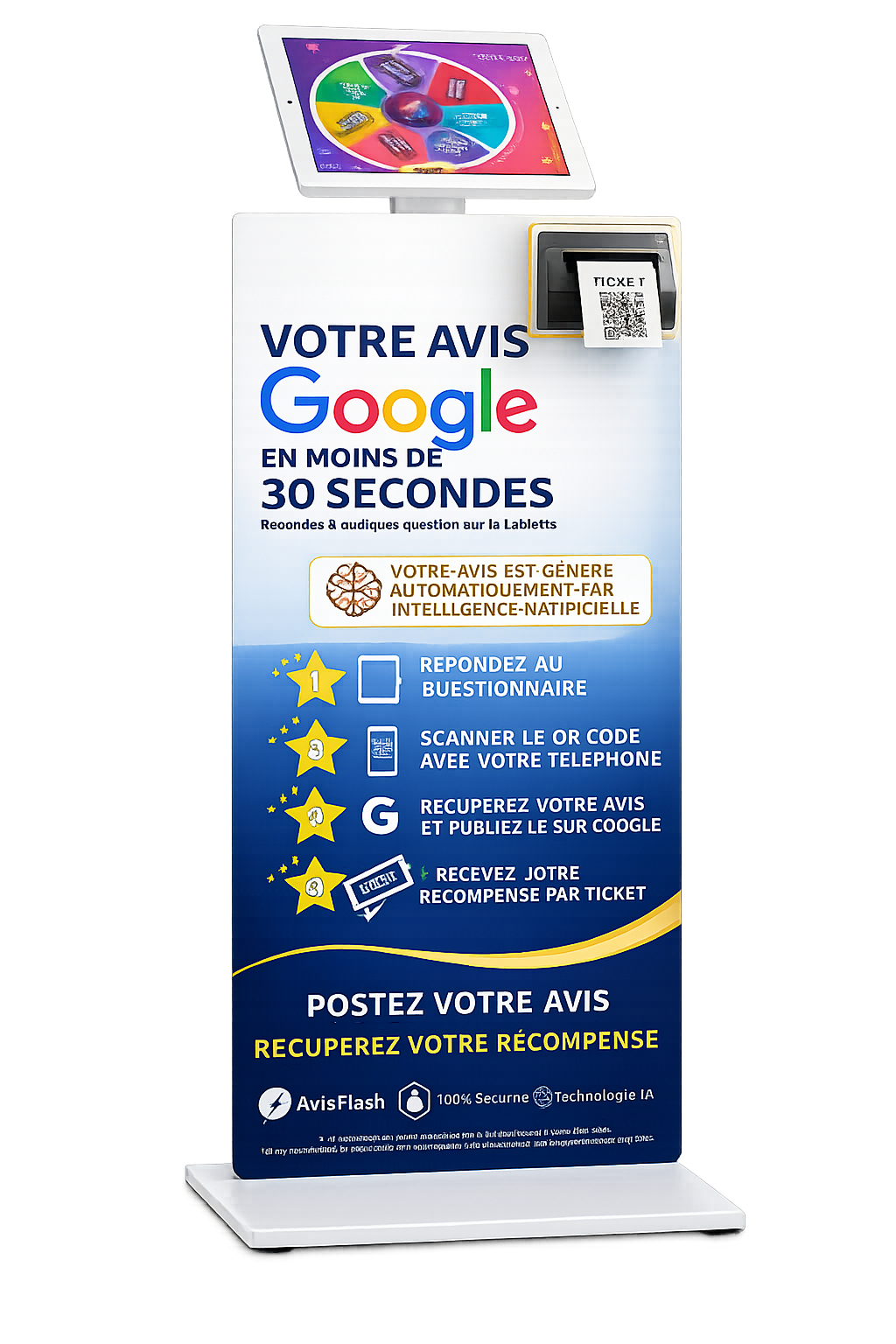 Borne Avis Flash pour collecter des avis Google
